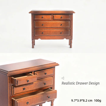 meubles miniatures bois classique lit armoire commode table basse décoration chambre poupée vintage éléments