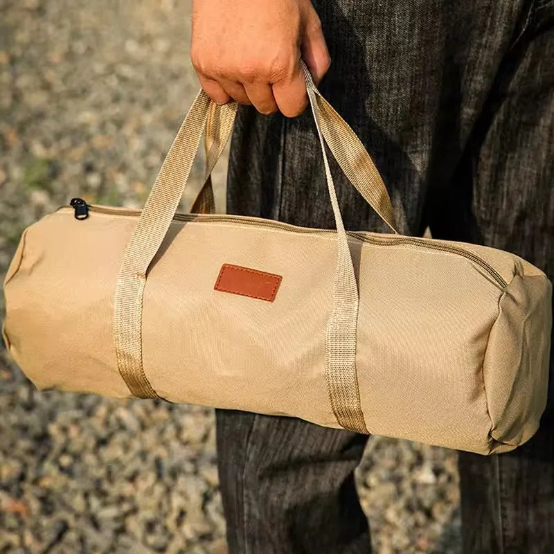 sac rangement tissu texturé outils gants utilitaire décontracté portable beige marron