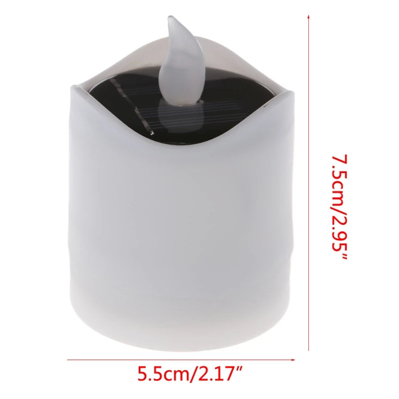 bougie led solaire blanche sans motif contemporaine 5.5cm 7.5cm decoration extérieure vacances led yellow