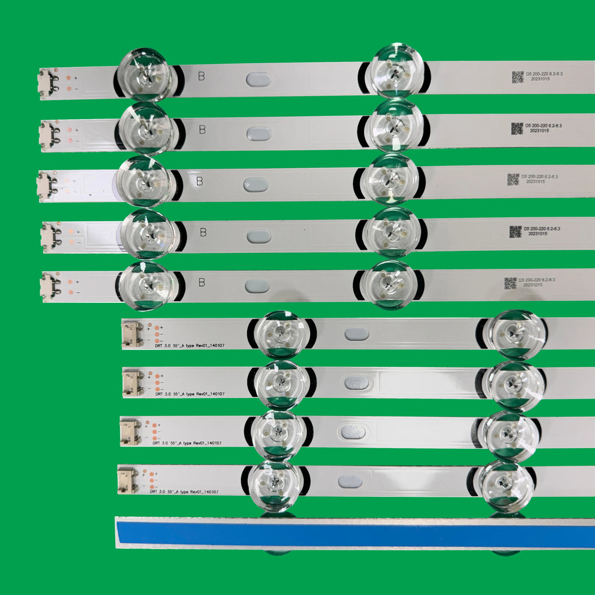 bande lumineuse led blanc vert transparent moderne télévision fixations inclusées