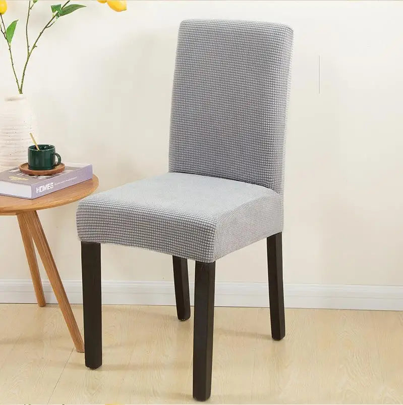 housses chaise moderne gris tissu petits points polyester coton plage fauteuil mariage banquet protection