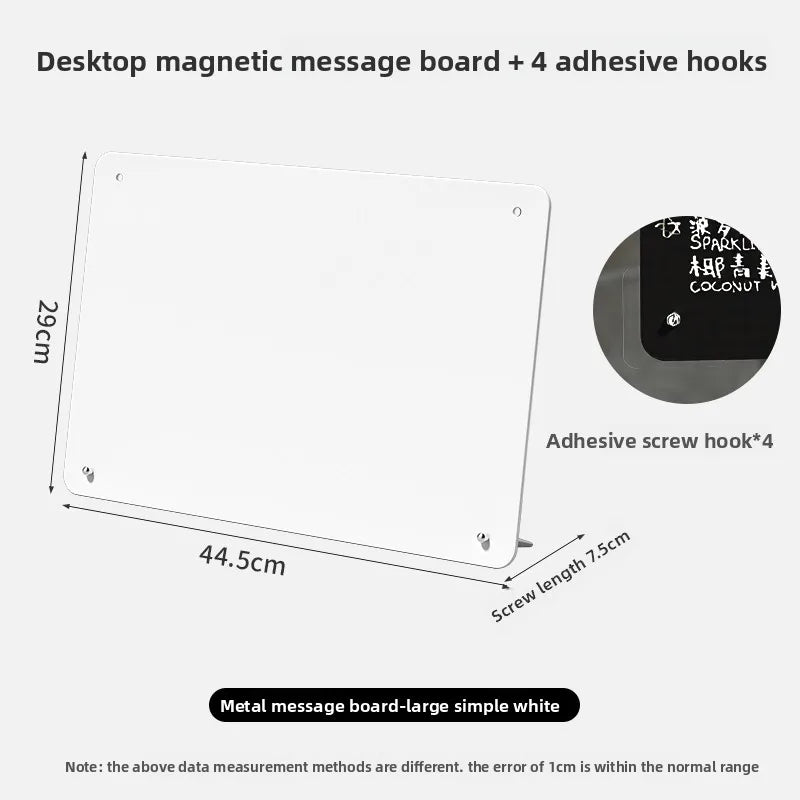 tableau magnétique blanc noir moderne magnets papier stylo documents