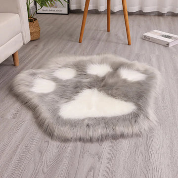 tapis fourrure paws noir blanc gris rose moderne lavable machine doux