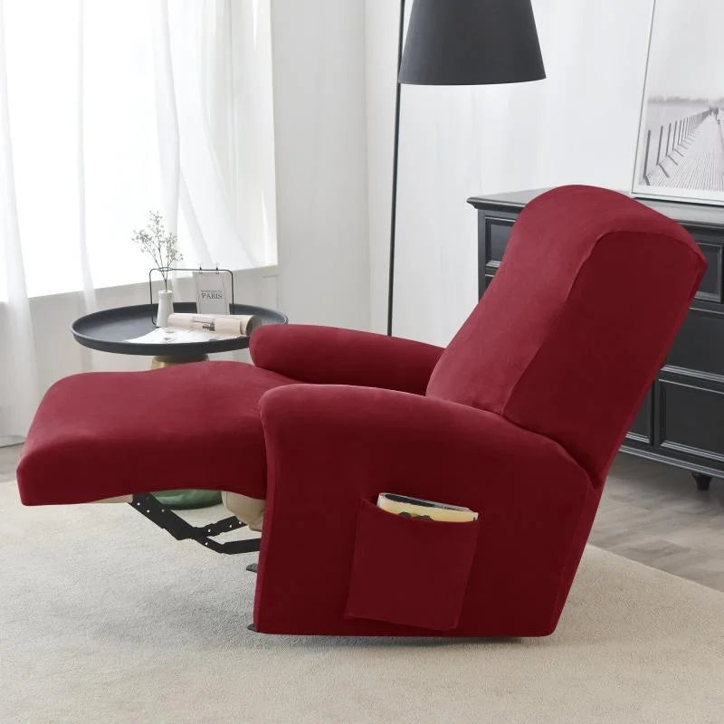 housse canapé fauteuil relax velours doux gris jaune rose bleu moderne extensible