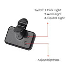 lampe led portable rechargeable blanc noir réglable clip moderne compact selfie