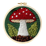 kit broderie punch needle débutants motif floral aiguille fil tissu multicolore artisanal instructions anneaux