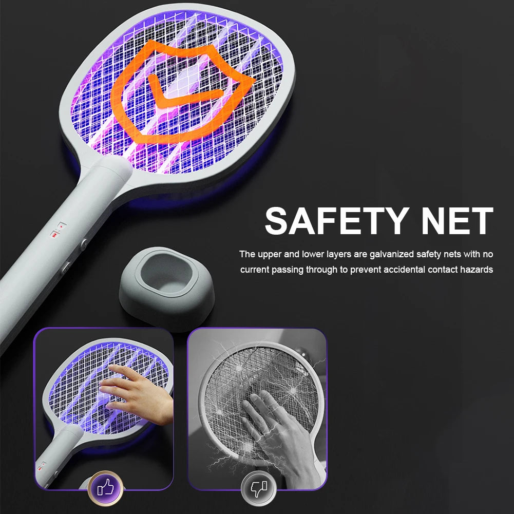 tueur moustiques électrique rechargeable usb 230v racket lampe 3000v moderne abs