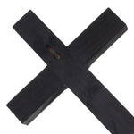croix religieuse bois aspect rustique noir simple ornement mur decor église maison