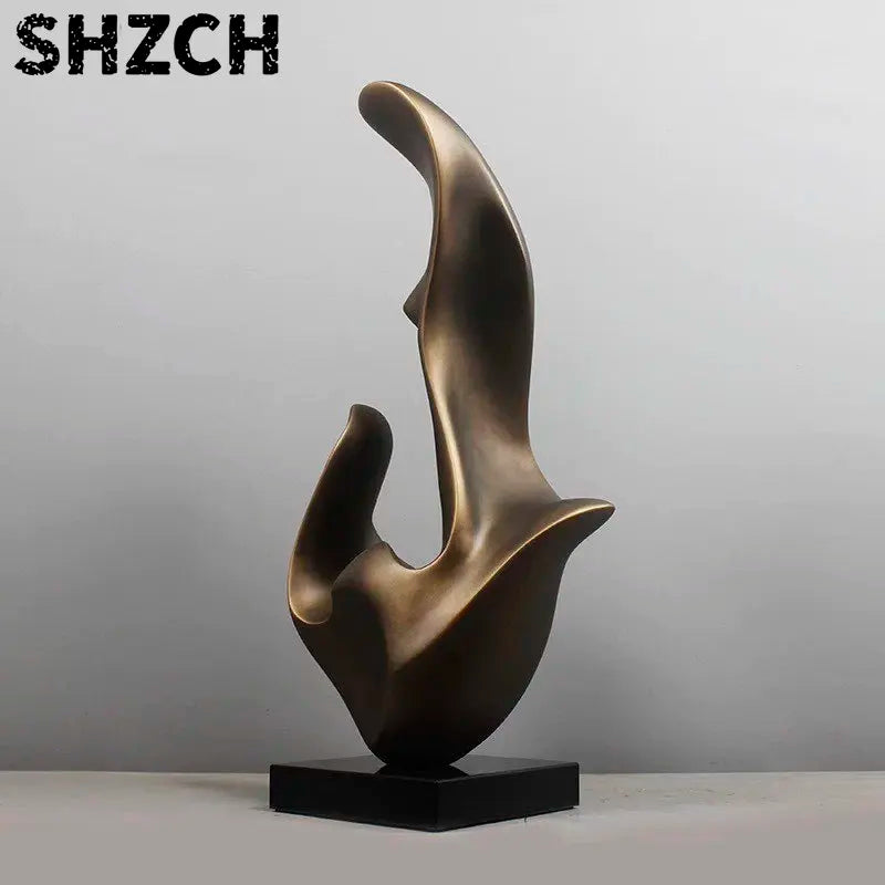 sculpture abstraite bronze patiné marbre blanc salon décoration nouvelle année noël mariage anniversaire valentin