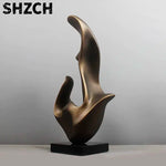 sculpture abstraite bronze patiné marbre blanc salon décoration nouvelle année noël mariage anniversaire valentin