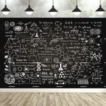 toile fond scientifique illustrations mathématiques chimie géométrie physique noire polyester grande taille