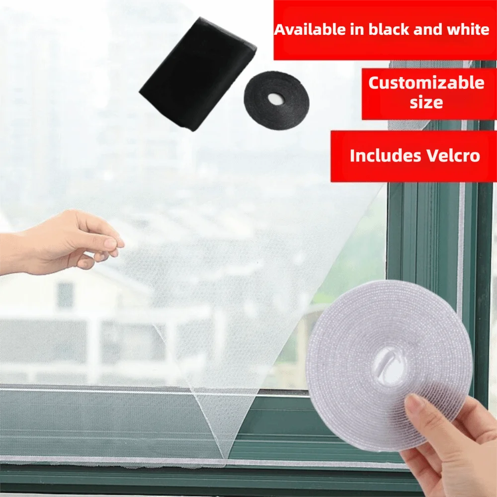 rideau fenêtre blanc noir maille fine velcro moderne protection maison cửa sổ trắng đen