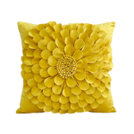 coussin velours moderne motif fleurs relief jaune gris rose blanc décoration intérieure sofa chaise