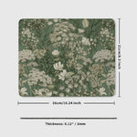 tapis souris fleurs vertes classique adhésif anti dérapant caoutchouc blanc gaming