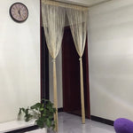 rideau franges or brillantes moderne fenêtre française semi transparent chambre maison