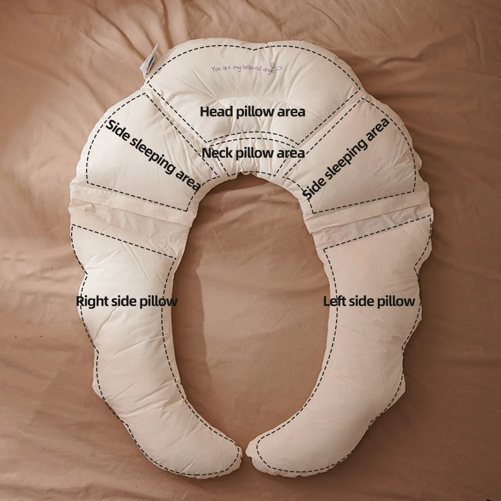 oreiller bébé blanc uni forme confortable sommeil latéral cou tête couverture nocturne enfant fourrager