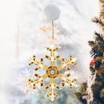 Détail des éléments décoratifs flocons et étoiles de la guirlande