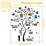 Cadre photo arbre acrylique mural adhésif en couleur rouge