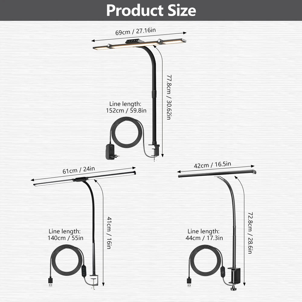 lampe led double tête réglable mode continu moderne blanc noir