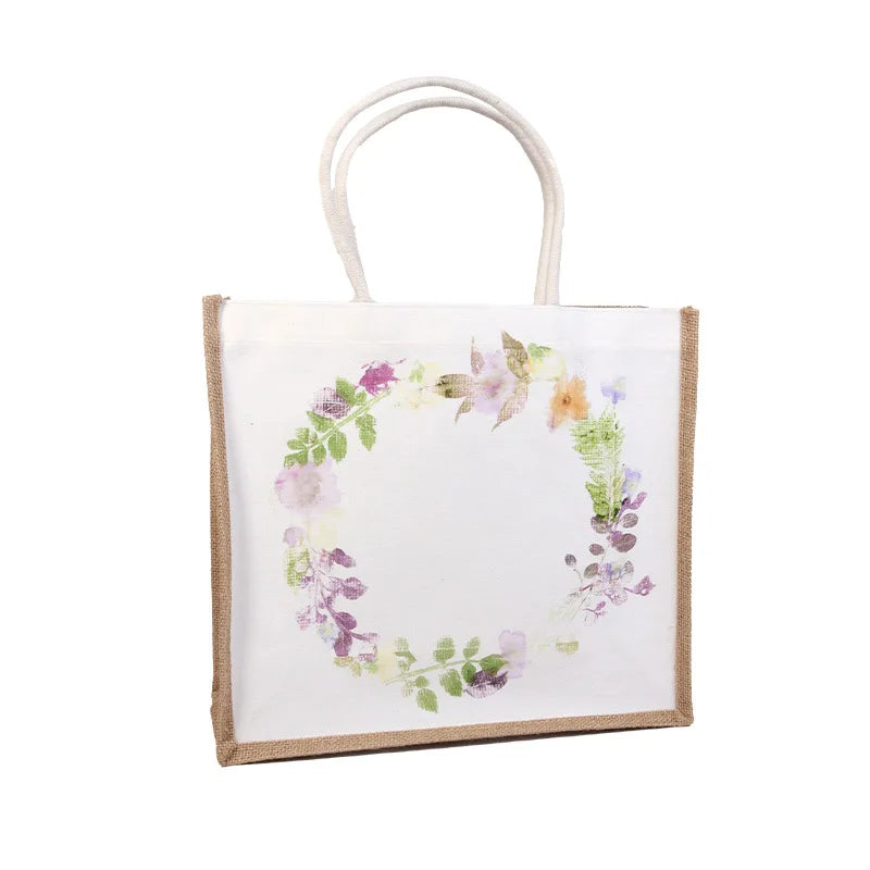 sac main moderne fleurs colorées blanc teinture artisanat enfant outils kit activité