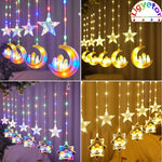 guirlande lumineuse multicolore mosaïque étoiles lunes mosquée décoration aïd intérieur extérieur