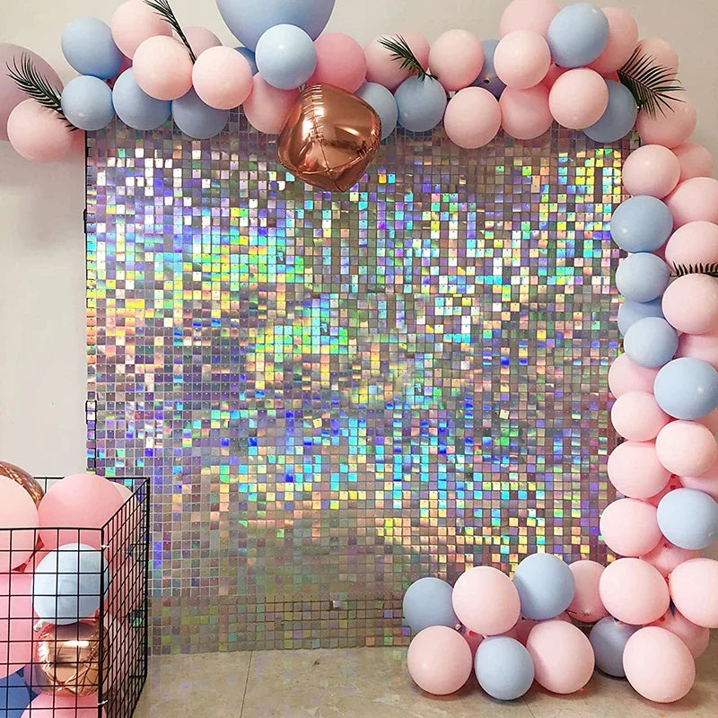 panneau mural décoratif violet bleu blanc doré mosaïque iridescente moderne clips 30cm 30cm