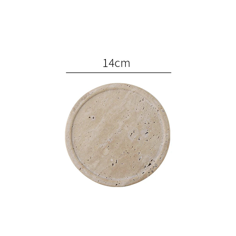 plateau marbre minimaliste beige veines naturelles bijoux vanity tray ovale rectangle rond moderne
