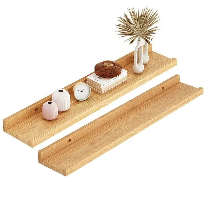 présentoir mural bois minimaliste moderne étagère flottante salon rangement écologique single tier