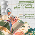 rideau douche tropical feuilles fleurs moderne multicolore opaques 12 71x71inch