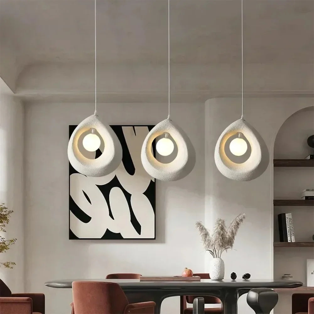 suspension lumineuse moderne gris texturé ampoule câble suspendu scandinave chambre salon decoration