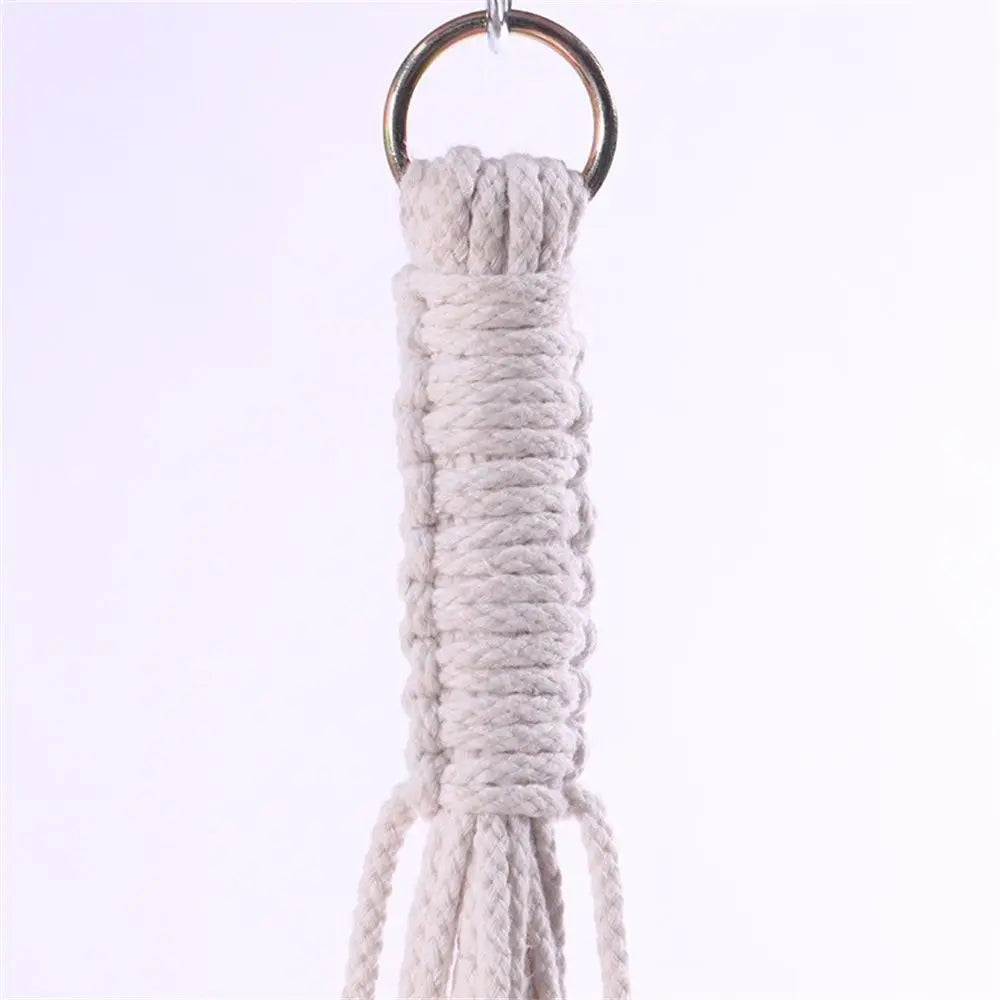 support plante suspendue macramé blanc cassé artisanal anneau métallique pot plante balcon jardinintérieur