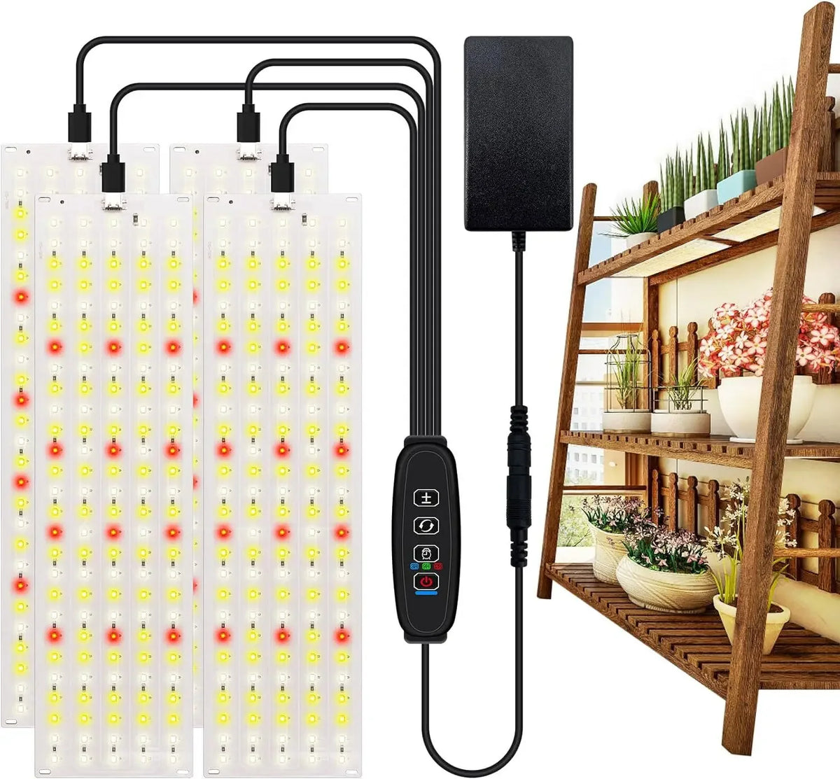 panneau led blanc points couleur moderne adhésif croissance plantes intérieur 12v câble contrôleur