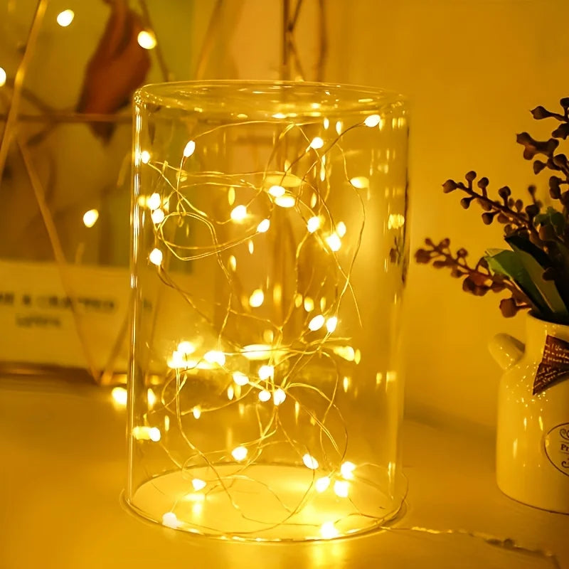 guirlande lumineuse led blanc multicolore fil cuivre controle remote modes decoration intérieure extérieure festive