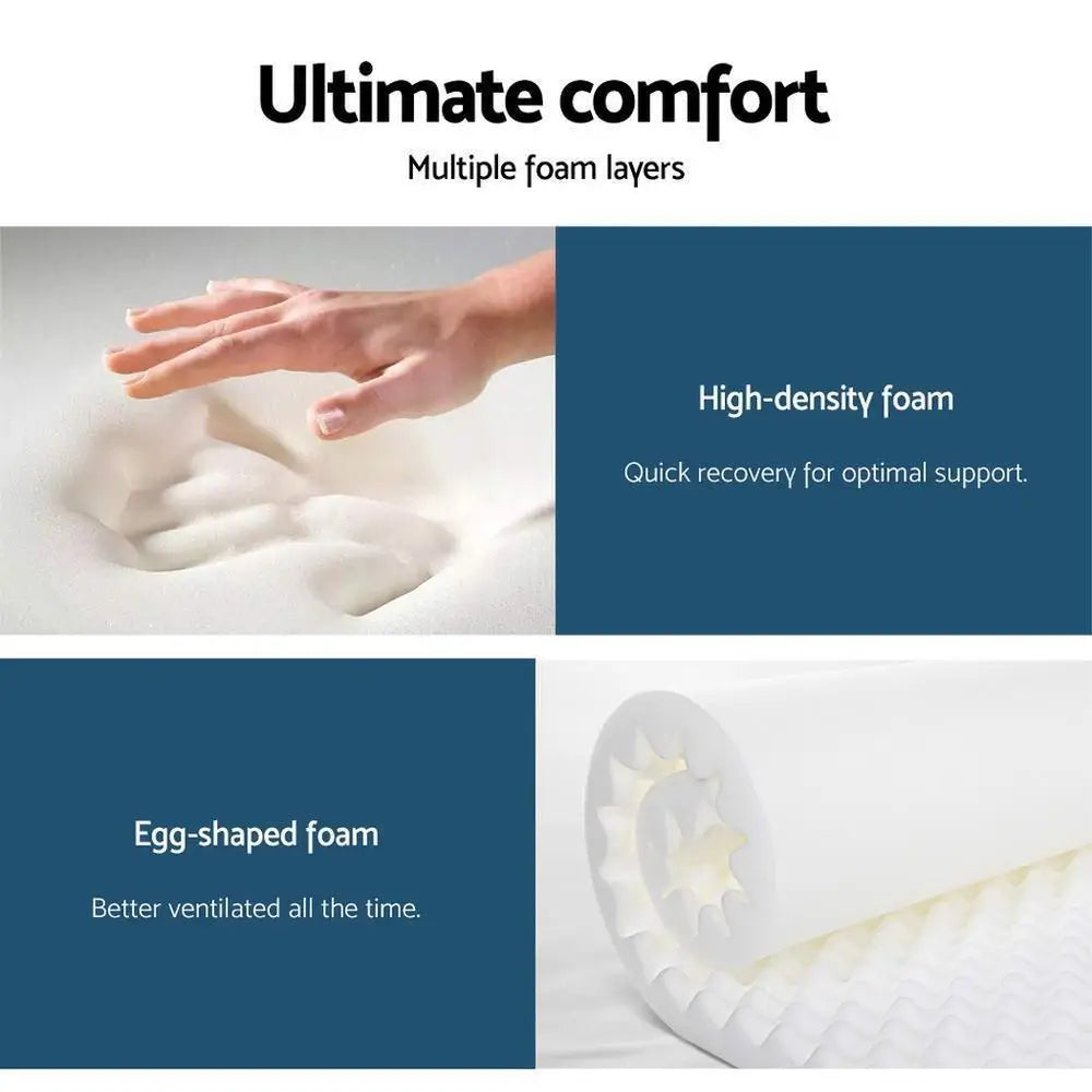 matelas ressorts ensachés 30cm moelleux mousse haute densité tissu floral moderne gris blanc