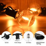 guirlande lumineuse vintage blanc chaud transparent 30m 50 ampoules e12 clips