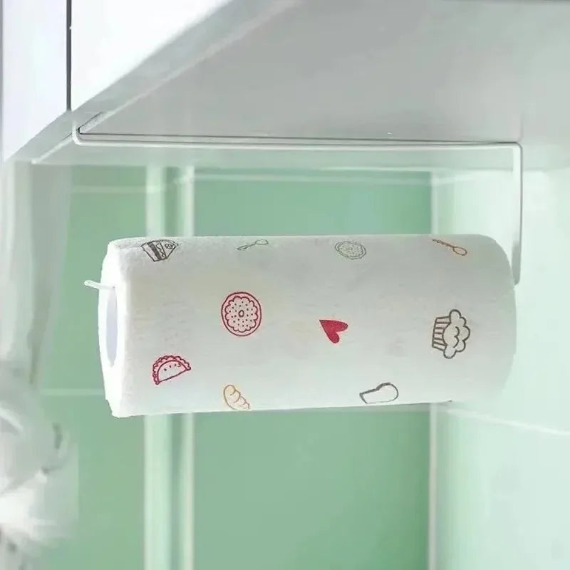 porte serviettes moderne acier inoxydable blanc noir motifs nourriture clips salle bain cuisine