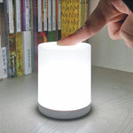 veilleuse lampe table led blanc moderne éclairage nuit chambre tactile charge