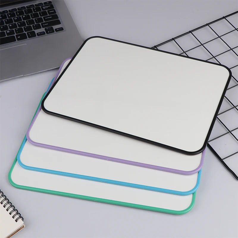 tablette dessin rectangulaire bord arrondi noir bleu vert rose violet moderne minimaliste
