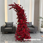 Décoration murale arche fleurs artificielles rouge moderne mariage anniversaire événementiauxextérieur