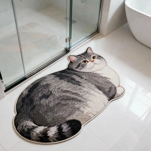 tapis sol forme chat 3d doux antidérapant salle bain chambre enfant décoration moderne
