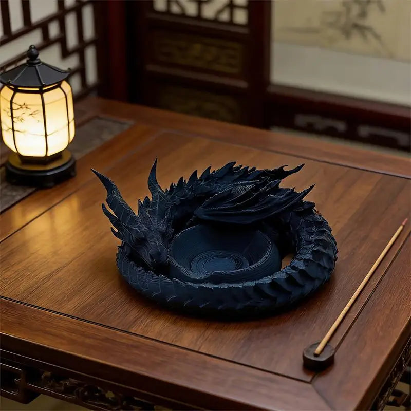 porte clés bijoux dragon blanc noir gris bleu fantastique sculptural support organisation
