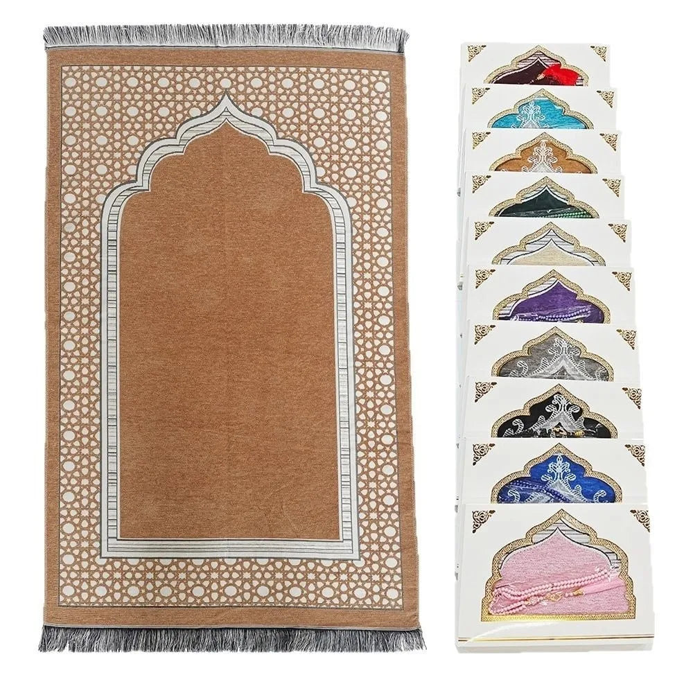 tapis prière polyester géométrique violet bleu moderne traditionnel sans BPA