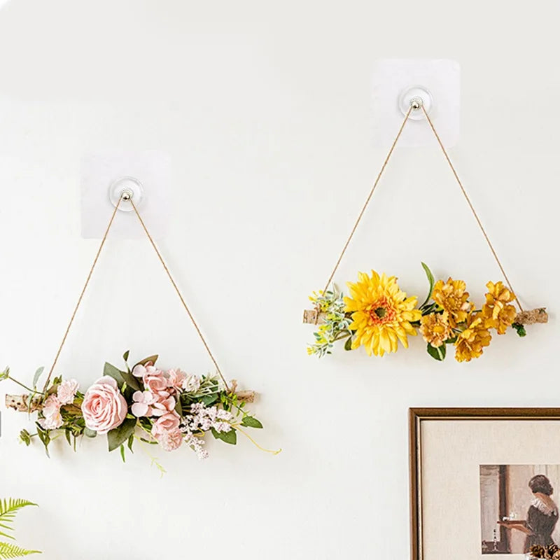 crochets suspension adhésifs transparent argenté doré fleurs plantes grimpantes modernes minimalistes tiges filetées bases