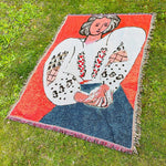 couverture décontractée lit polyester coton motif matisse abstrait fleurs personnages voyage