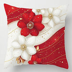 taies d'oreiller fleurs rouges blanches moderne opaques lit décoration maison 45x45cm adhésif
