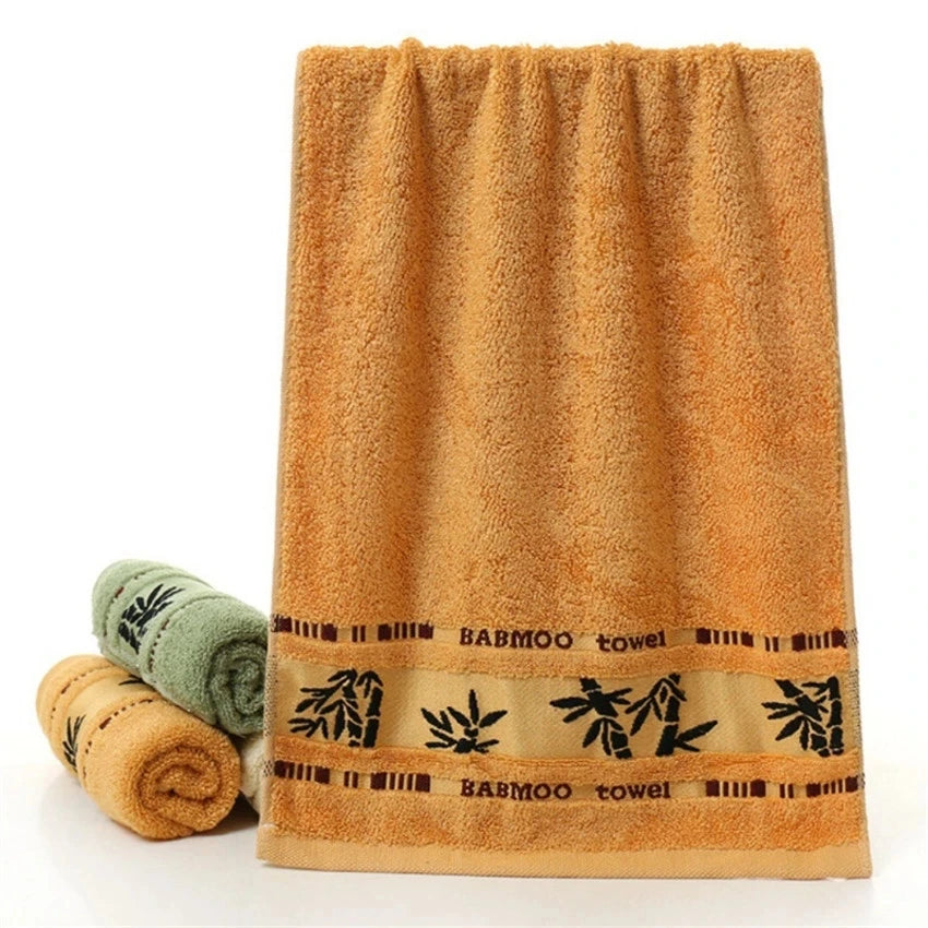 serviettes bain fibre bambou absorption rapide séchage rapide motif lettre moderne orange vert blanc