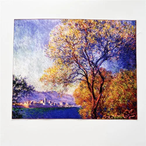 toile d'art impressionniste multicolore peinture l'huile décoration murale coton résistance abrasion 20x25cm