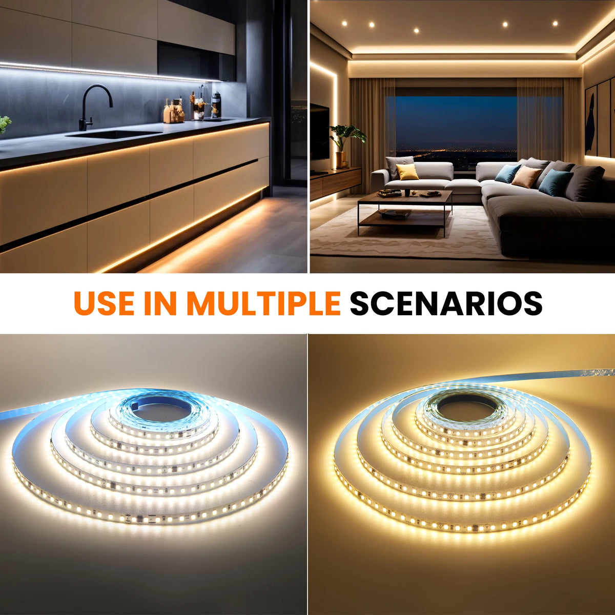 ruban led 120 leds ac 220v 3000k 4000k 6000k blanc naturel moderne adhésif