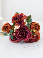 bouquet fleurs artificielles soie roses hortensias pivoines décoration mariage anniversaire intérieur moderne élégant