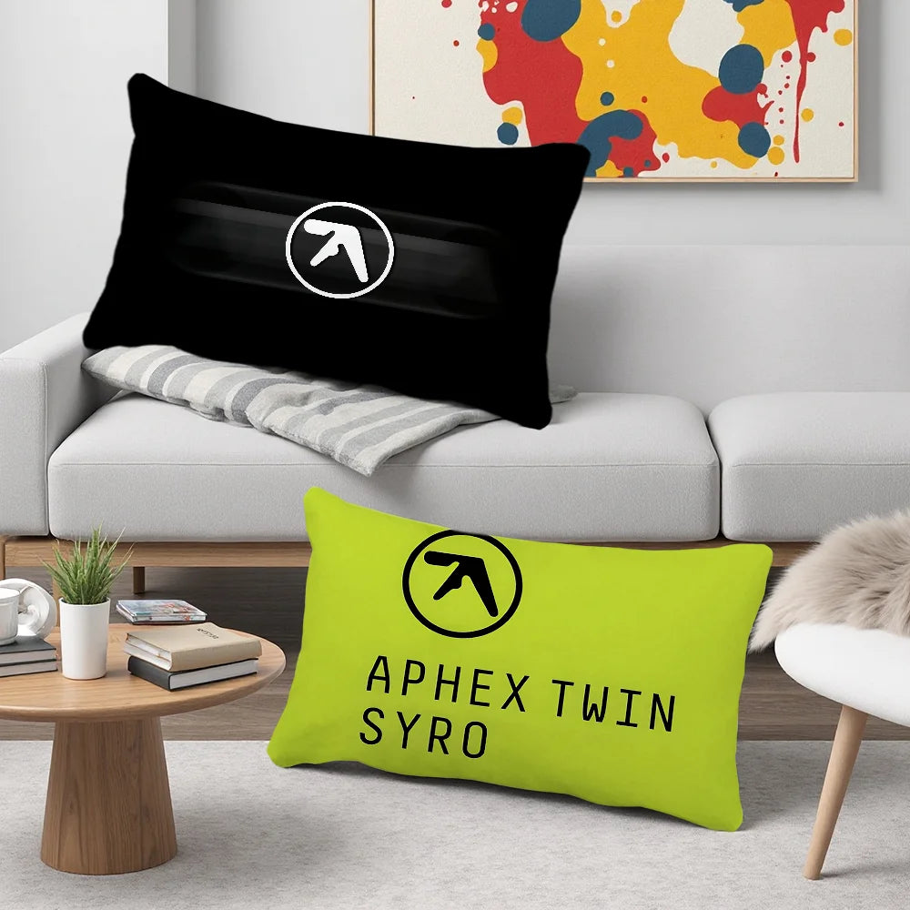 housse coussin impression vert fluo logo noir minimaliste 30x50cm 40x60cm 48x74cm 50x70cm double face